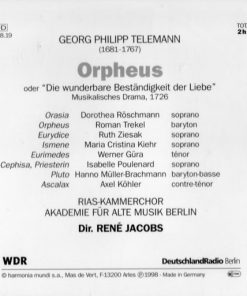 G.P. Telemann* - Roman Trekel, Dorothea Röschmann, Ruth Ziesak, Werner Güra, RIAS-Kammerchor, Akademie Für Alte Musik Berlin, René Jacobs-1