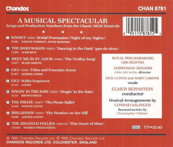Elmer Bernstein, Royal Philharmonic Orchestra, The Ambrosian Singers, Nick Curtis (2), Mary Carewe-1