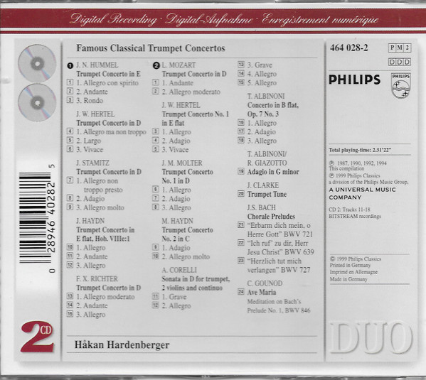 Albinoni*, Haydn*, Hummel*, L. Mozart*, Stamitz*, Håkan Hardenberger, I Musici, Academy Of St Martin in the Fields*, Sir Neville Marriner, London Philharmonic Orchestra, Elgar Howarth, Simon Preston-1