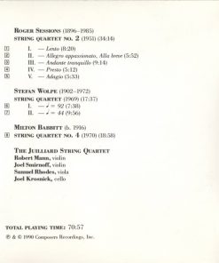 Juilliard String Quartet - Roger Sessions / Stefan Wolpe / Milton Babbitt-4