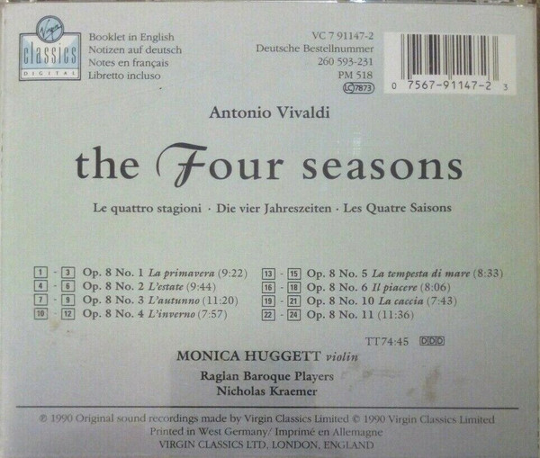 Vivaldi*, Monica Huggett, Raglan Baroque Players, Nicholas Kraemer-1