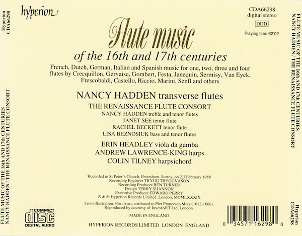 Nancy Hadden - Rachel Beckett, Lisa Besnosiuk*, Janet See, Colin Tilney, Andrew Lawrence-King, Erin Headley-1