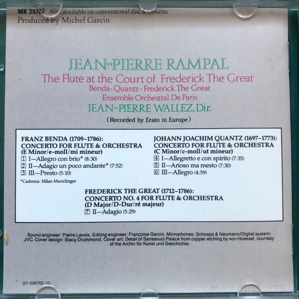 Benda*, Quantz*, Frederick The Great* : Jean-Pierre Rampal, Ensemble Orchestral De Paris, Jean-Pierre Wallez-2