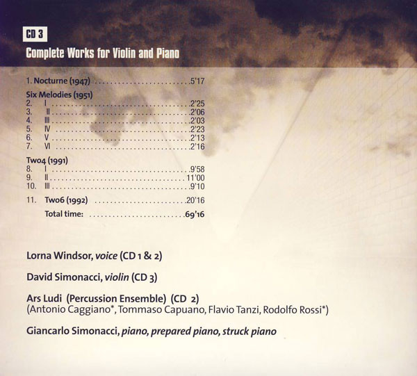 John Cage - Giancarlo Simonacci, Lorna Windsor, David Simonacci, Ars Ludi Percussion Ensemble*-3