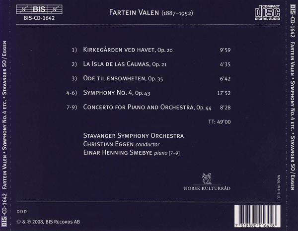 Fartein Valen, Einar Henning Smebye, Stavanger Symphony Orchestra*, Christian Eggen-1