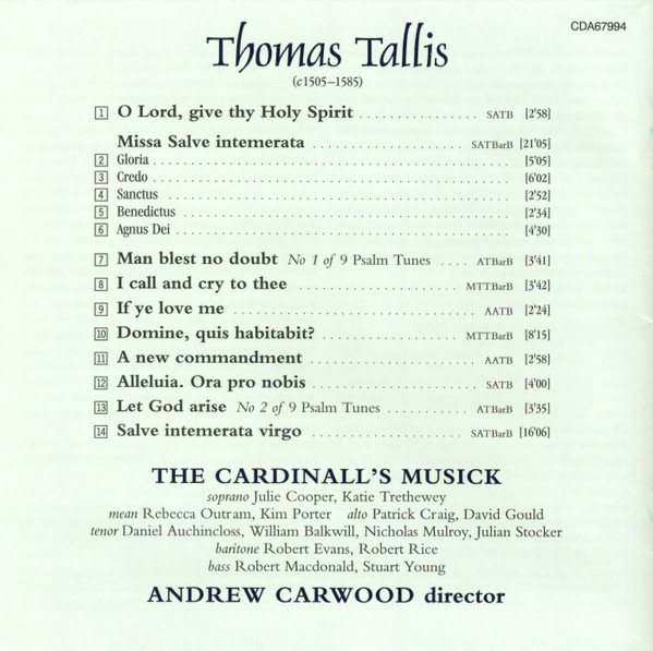Tallis* - The Cardinall's Musick, Andrew Carwood-3