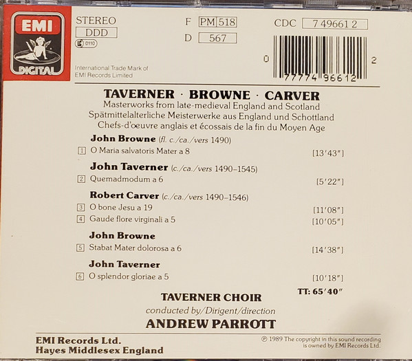 Taverner*, Browne*, Carver*, Taverner Choir, Andrew Parrott-1