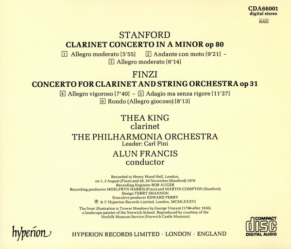 Stanford*, Finzi*, Thea King, Philharmonia Orchestra, Alun Francis-1