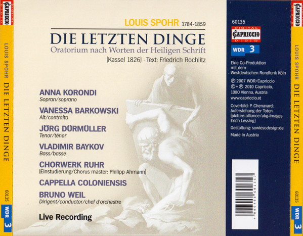 Louis Spohr, Cappella Coloniensis, Bruno Weil, Anna Korondi, Vanessa Barkowski, Jürg Dürmüller, Vladimir Baykov, ChorWerk Ruhr-4