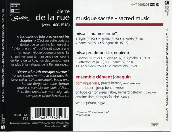 Pierre de la Rue, Ensemble Clément Janequin-1