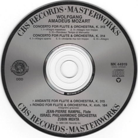 Mozart* - Jean-Pierre Rampal, Israel Philharmonic Orchestra, Zubin Mehta-2
