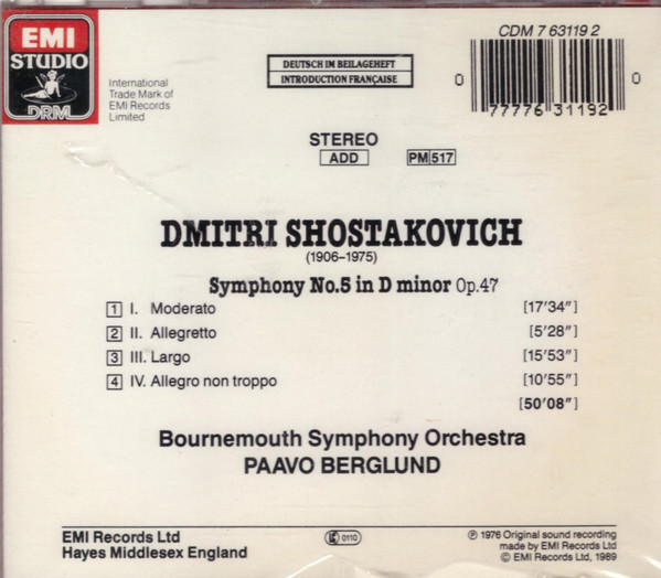 Dmitri Shostakovich, Paavo Berglund, Bournemouth Symphony Orchestra-1