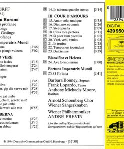 Carl Orff, Arnold Schoenberg Chor, Die Wiener Sängerknaben, Wiener Philharmoniker, André Previn, Barbara Bonney, Frank Lopardo, Anthony Michaels-Moore-1