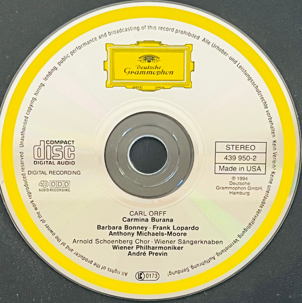 Carl Orff, Arnold Schoenberg Chor, Die Wiener Sängerknaben, Wiener Philharmoniker, André Previn, Barbara Bonney, Frank Lopardo, Anthony Michaels-Moore-2