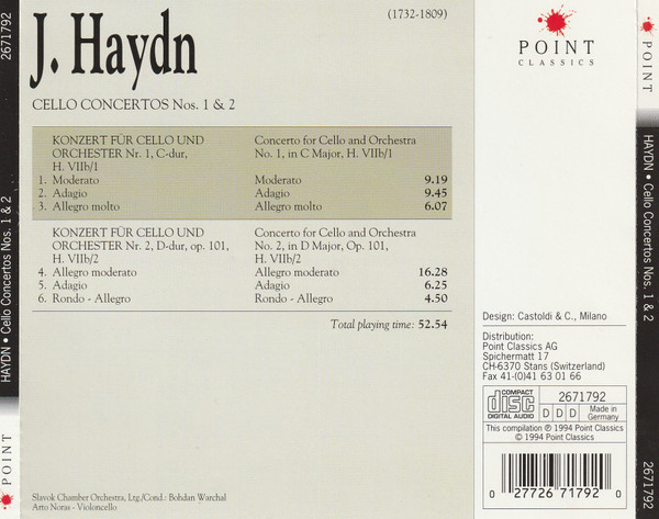 Joseph Haydn - Slovak Chamber Orchestra Ltg./Cond. Bohdan Warchal, Arto Noras-1