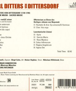 Carl Ditters von Dittersdorf - Consortium Musicum München · Regensburger Domspatzen · Georg Ratzinger-1
