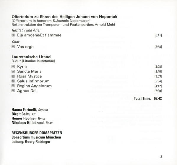 Carl Ditters von Dittersdorf - Consortium Musicum München · Regensburger Domspatzen · Georg Ratzinger-3