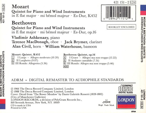 Mozart* / Beethoven* - Vladimir Ashkenazy, London Wind Soloists-0