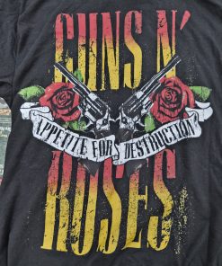 GUNS N' ROSES - "Appetite For Destruction" 1987-88 REPLICA TOUR T-SHIRT M