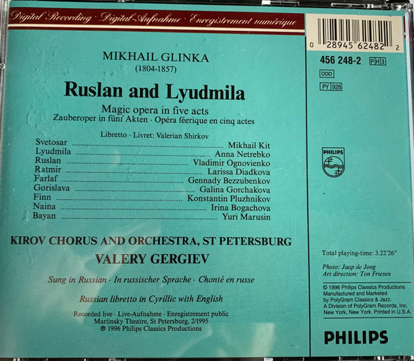 Glinka* - Ognovenko*, Netrebko*, Diadkova*, Bezzubenkov*, Gorchakova*, Kirov Opera And Orchestra*, Valery Gergiev-1