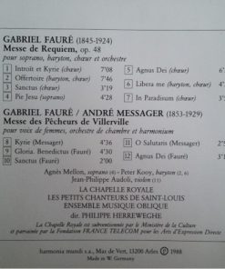 Fauré* - La Chapelle Royale · Ensemble Musique Oblique · Philippe Herreweghe-1