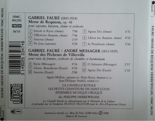 Fauré* - La Chapelle Royale · Ensemble Musique Oblique · Philippe Herreweghe-1