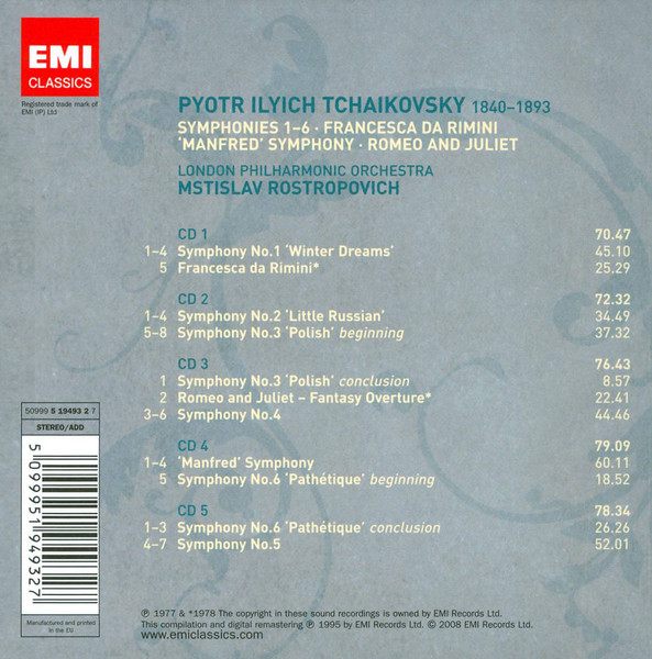 Pyotr Ilyich Tchaikovsky - London Philharmonic Orchestra, Mstislav Rostropovich-1