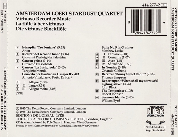 Antonio Vivaldi • Frescobaldi* • Palestrina* • Locke* • Gibbons* • Byrd* - Amsterdam Loeki Stardust Quartet-1