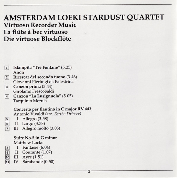 Antonio Vivaldi • Frescobaldi* • Palestrina* • Locke* • Gibbons* • Byrd* - Amsterdam Loeki Stardust Quartet-3