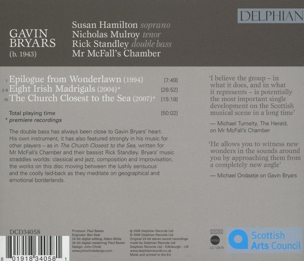 Gavin Bryars - Susan Hamilton (2), Nicholas Mulroy, Mr McFall's Chamber-1