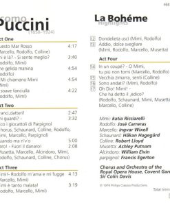 Giacomo Puccini / Katia Ricciarelli, José Carreras, Ingvar Wixell, Håkan Hagegård, Robert Lloyd (4), Ashley Putnam, William Elvin, Francis Egerton, Orchestra Of The Royal Opera House, Covent Garden, Chorus Of The Royal Opera House, Covent Garden, Sir Coli-3