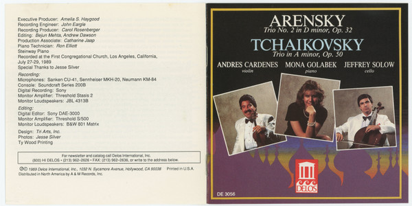 Andrés Cárdenes, Mona Golabek, Jeffrey Solow, Pyotr Ilyich Tchaikovsky, Anton Stepanovich Arensky-3