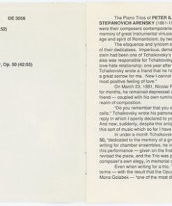Andrés Cárdenes, Mona Golabek, Jeffrey Solow, Pyotr Ilyich Tchaikovsky, Anton Stepanovich Arensky-4