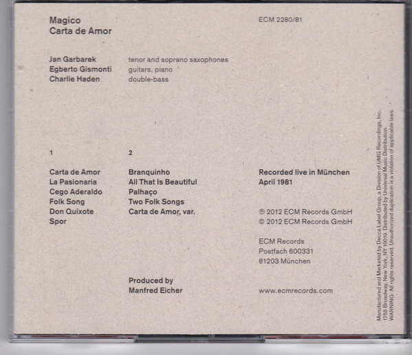 Jan Garbarek / Egberto Gismonti / Charlie Haden : Magico (2)-2