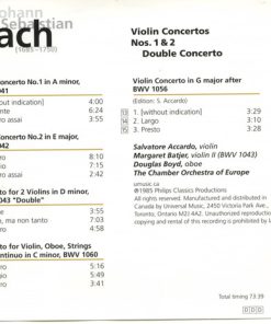 Johann Sebastian Bach - Salvatore Accardo, Margaret Batjer, The Chamber Orchestra Of Europe-1