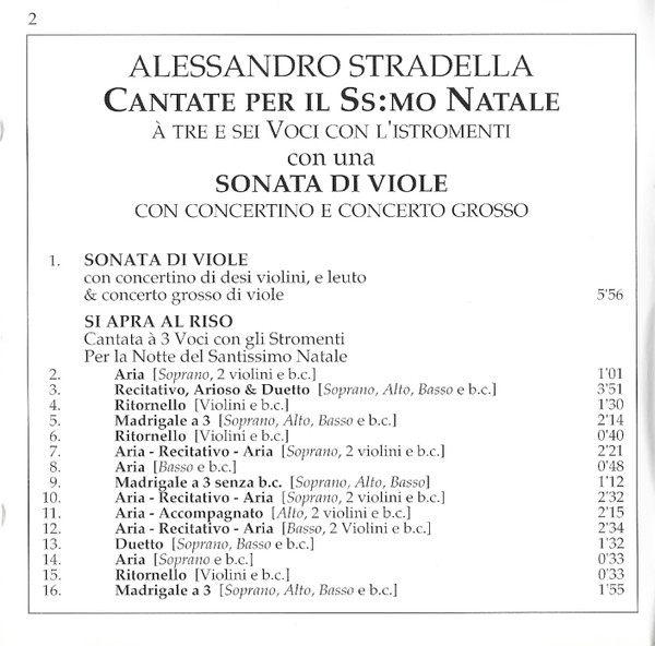Alessandro Stradella – Lavinia Bertotti - Barbara Zanichelli - Emanuela Galli - Roberto Balconi - Maurizio Sciuto - Carlo Lepore, Orchestra Barocca della Civica Scuola di Musica di Milano, Enrico Gatti-2