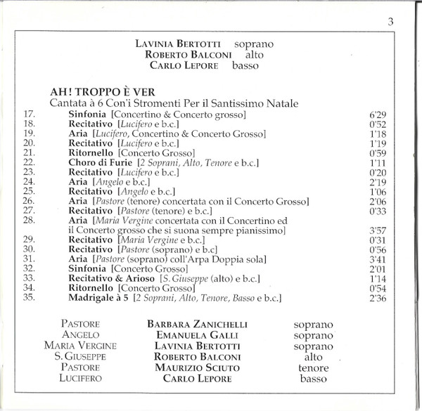 Alessandro Stradella – Lavinia Bertotti - Barbara Zanichelli - Emanuela Galli - Roberto Balconi - Maurizio Sciuto - Carlo Lepore, Orchestra Barocca della Civica Scuola di Musica di Milano, Enrico Gatti-3