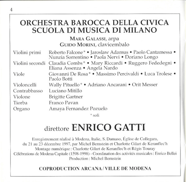 Alessandro Stradella – Lavinia Bertotti - Barbara Zanichelli - Emanuela Galli - Roberto Balconi - Maurizio Sciuto - Carlo Lepore, Orchestra Barocca della Civica Scuola di Musica di Milano, Enrico Gatti-4