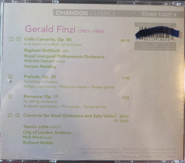 Gerald Finzi - Tasmin Little, Raphael Wallfisch, City Of London Sinfonia, Richard Hickox, Royal Liverpool Philharmonic Orchestra, Vernon Handley-1