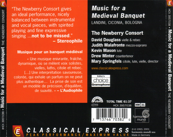 The Newberry Consort, Mary Springfels, Judith Malafronte, Drew Minter-1