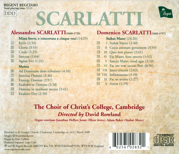 Alessandro Scarlatti, Domenico Scarlatti, The Choir Of Christ's College, Cambridge, David Rowland-1