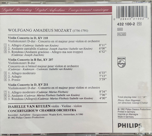 Mozart*, Isabelle van Keulen, Concertgebouw Chamber Orchestra-1