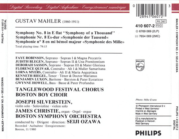 Mahler* – Boston Symphony Orchestra, Tanglewood Festival Chorus, Seiji Ozawa-1