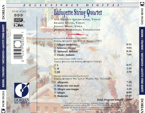Lafayette String Quartet, Alexander Borodin, Igor Stravinsky, Dmitri Shostakovich-1