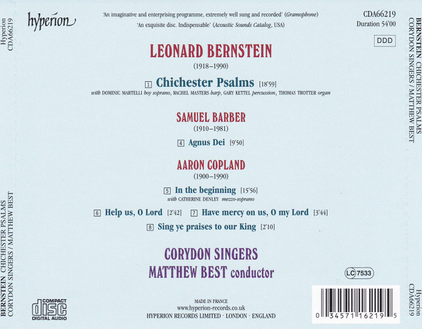 Bernstein*, Copland*, Barber*, Corydon Singers Conducted By Matthew Best (2)-1