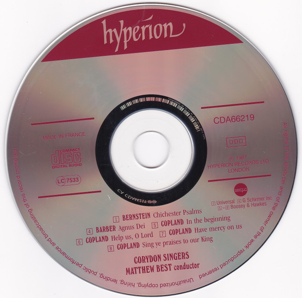Bernstein*, Copland*, Barber*, Corydon Singers Conducted By Matthew Best (2)-2