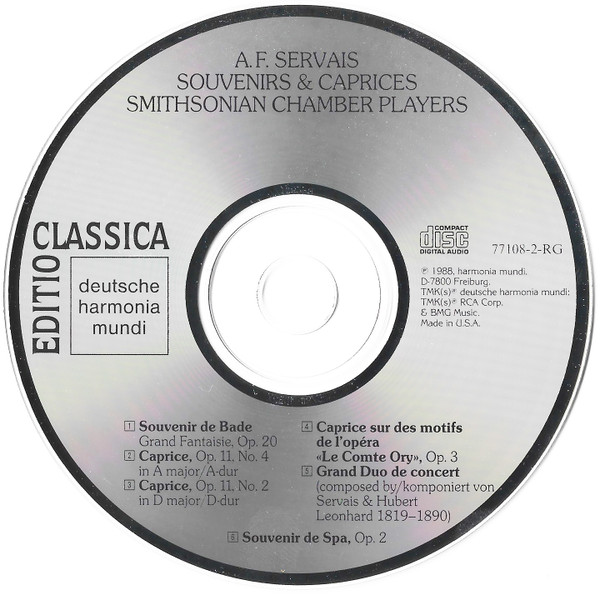 Servais*, Smithsonian Chamber Players*, Anner Bylsma, Vera Beths-2