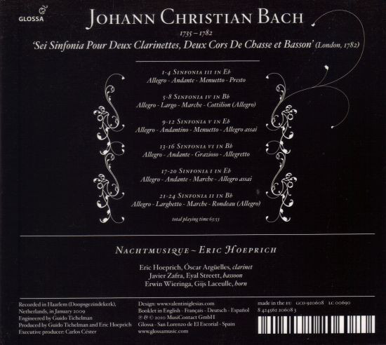 Johann Christian Bach, Nachtmusique, Eric Hoeprich-1
