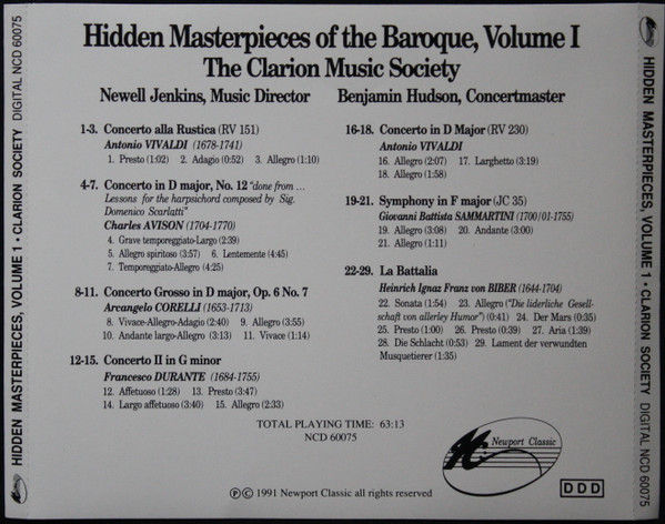 The Clarion Music Society*, Newell Jenkins, Benjamin Hudson-1