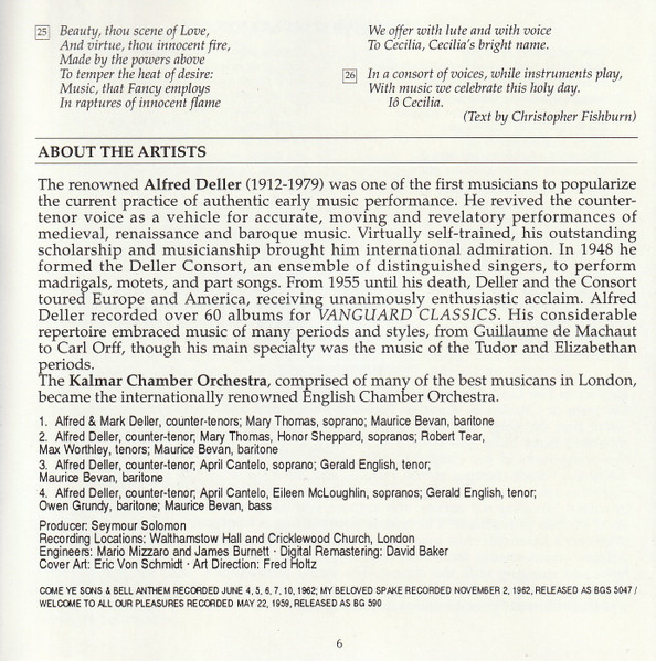 Henry Purcell, Alfred Deller, Deller Consort-1